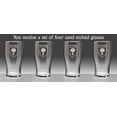 thumbnail image 2 of McCluskey Irish Coat of Arms Tavern Glasses - Set of 4 (Sand Etched), 2 of 3