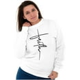 thumbnail image 5 of Faith Cursive Print Christian Women Crewneck Sweatshirt Brisco Brands S, 5 of 6