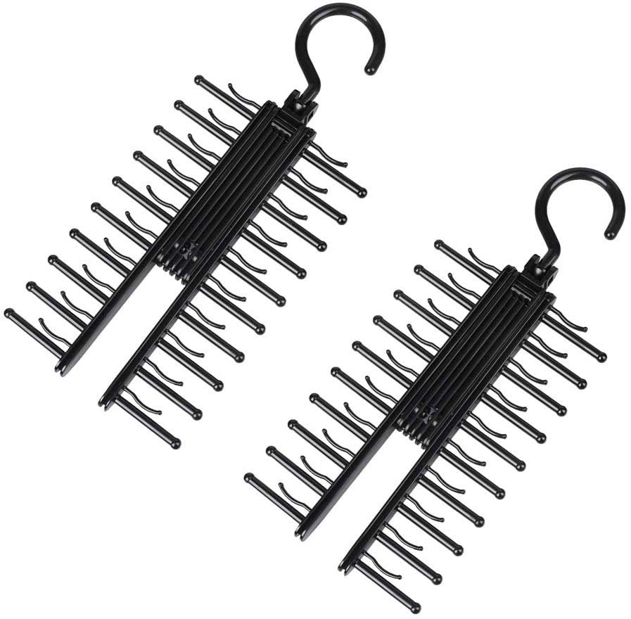 2 Pack Tie Rack Hanger, 20 Tie Necktie Cross Holders Tie Rack Hanger
