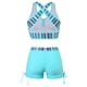 thumbnail image 4 of Traje de baño de 2 piezas para mujer, trajes de baño para mujer, traje de baño de falda con estampado de rejilla para mujer, bikini dividido, bóxer para mujer, traje de baño de talla grande para mujer, 4 of 9