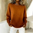 thumbnail image 4 of GILIGEGE Women’s Long Sleeve Crew Neck Cropped Sweaters,Lightweight Pullover Tops,Work Business Casual Outfits,Soft Knit Fall Sweater,Winter Clothing,Classic Basic Everyday Layer Brown 2XL, 4 of 9
