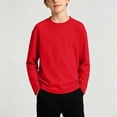 thumbnail image 2 of yillto Girls Long Sleeve T Shirts Kids Fall Tops Crewneck Basic Tees Cotton Solid Color Tshirts Top, 2 of 7