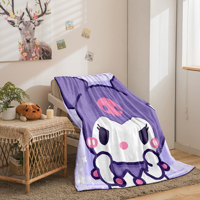 Kuromi Cartoon Series Single-Sided Flannel 3D Digital Printing Blanket Cover