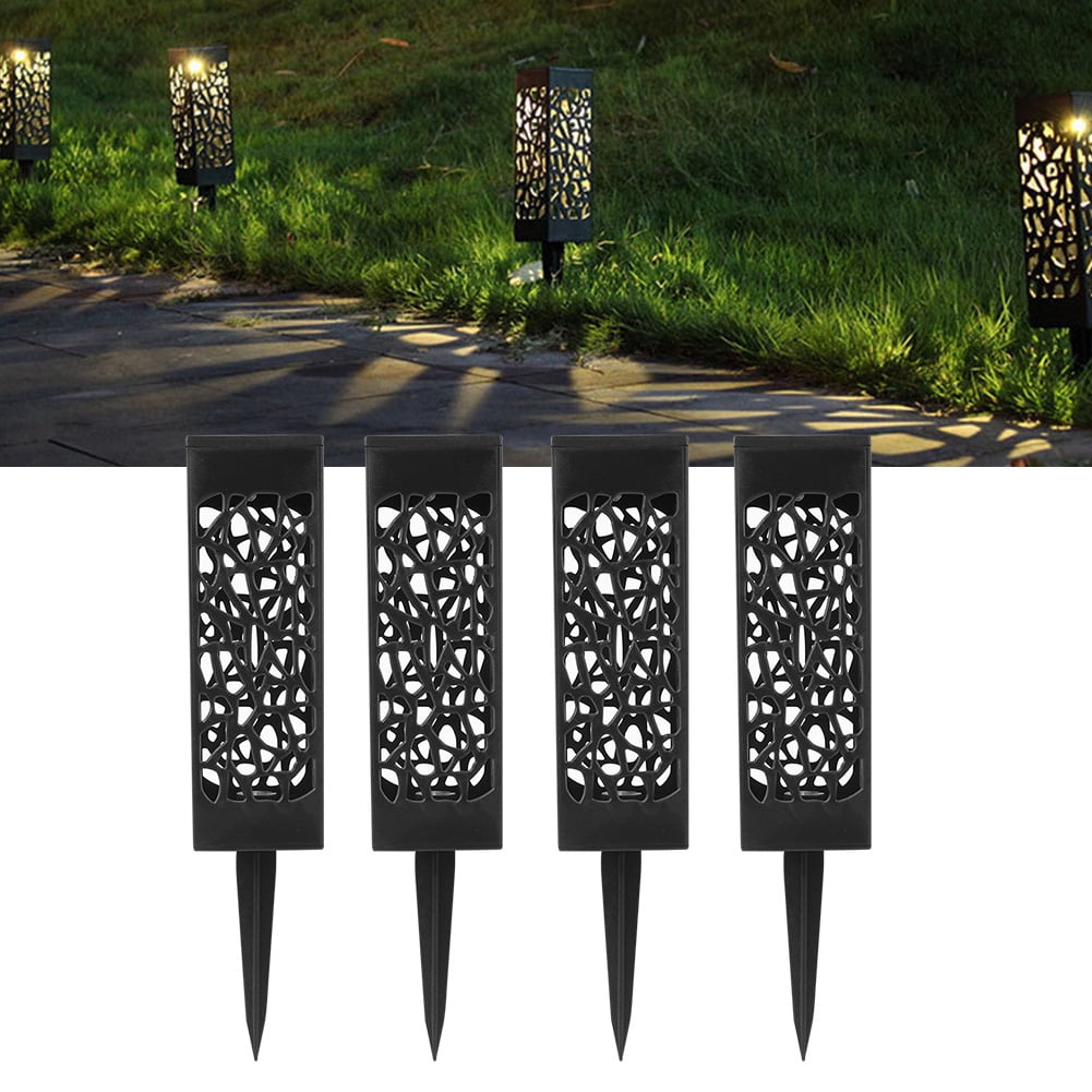 Outdoor Solar Lawn Lights 4-Pack Waterproof LED Spike Lamps For Garden Pathway