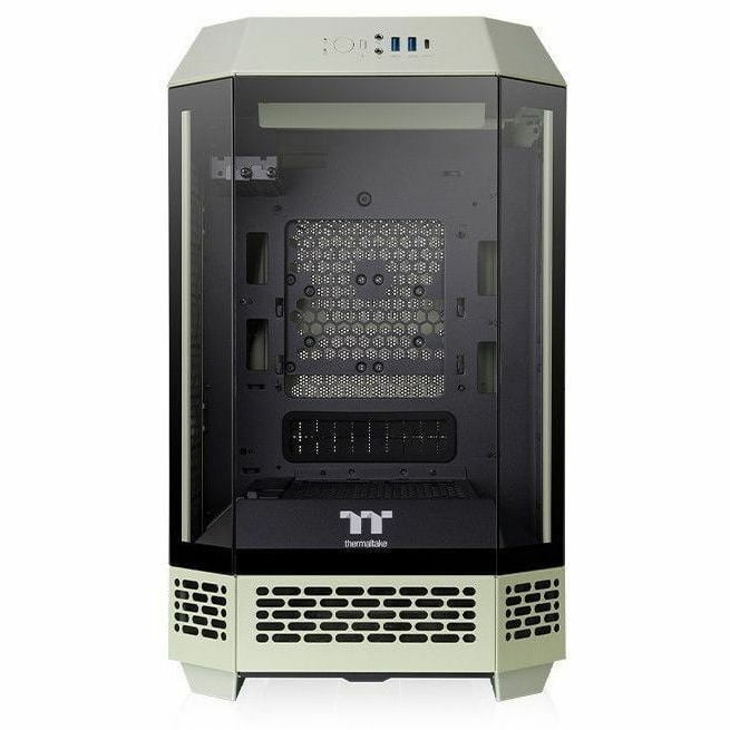 Thermaltake Tower 250 Matcha Green Mini-ITX Mini Tower 2x120mm CT Fans Included, 360mm Radiator Support 360mm GPU Clearance Dual Chamber CA-1Z9-00SEWN-00