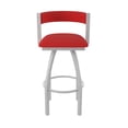 thumbnail image 5 of 861 Artemis 30" Swivel Bar Stool with Anodized Nickel Finish and Canter Red Seat and Back, 5 of 5
