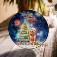 thumbnail image 3 of Merry Christmas and Happy New Year Santa Golden Retriever Holiday Xmas Winter 2025 Stained Glass Suncatcher Goldens Dog Lover Gifts Idea Window Hanging Sign Decor - 00024, 3 of 5
