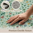 thumbnail image 6 of ODIKA 3'x5' Mint Green Meadow Lily Washable Throw Rug Whimsical Nature Scene With Floral And Fauna Motifs for Entryway, Kitchen, Mudroom, Stain Resistant, Low Profile, Non-Slip, 6 of 7