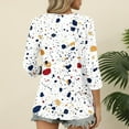 thumbnail image 5 of successthop Floral Blouses for Women Plus Size 3/4 Sleeve Shirt Lightweight Crewneck Casual Tops Print Clothes, 5 of 7