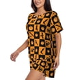 thumbnail image 3 of Womens Pajama Sets With Pocket, halloween pumpkins crow cat Lounge Sets Short Sleeve Sleepwear PJ Sets for Women, 3 of 6
