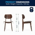 thumbnail image 6 of BizChair Set of 2 Commercial Grade Solid Wood Dining Chairs with Curved Oval Backrests in Antique Copper, 6 of 15