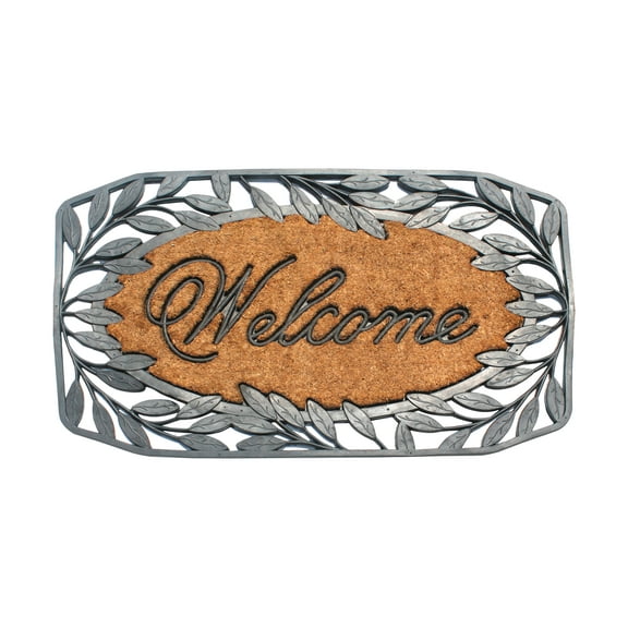 A1HC Natural Coir and Rubber Door Mat, 38x23, Thick Durable Doormats for Indoor Outdoor Entrance, Heavy Duty, Low Profile Door Mat, Easy to Clean, Long Lasting, Front Porch Entry Rug, Black Finish