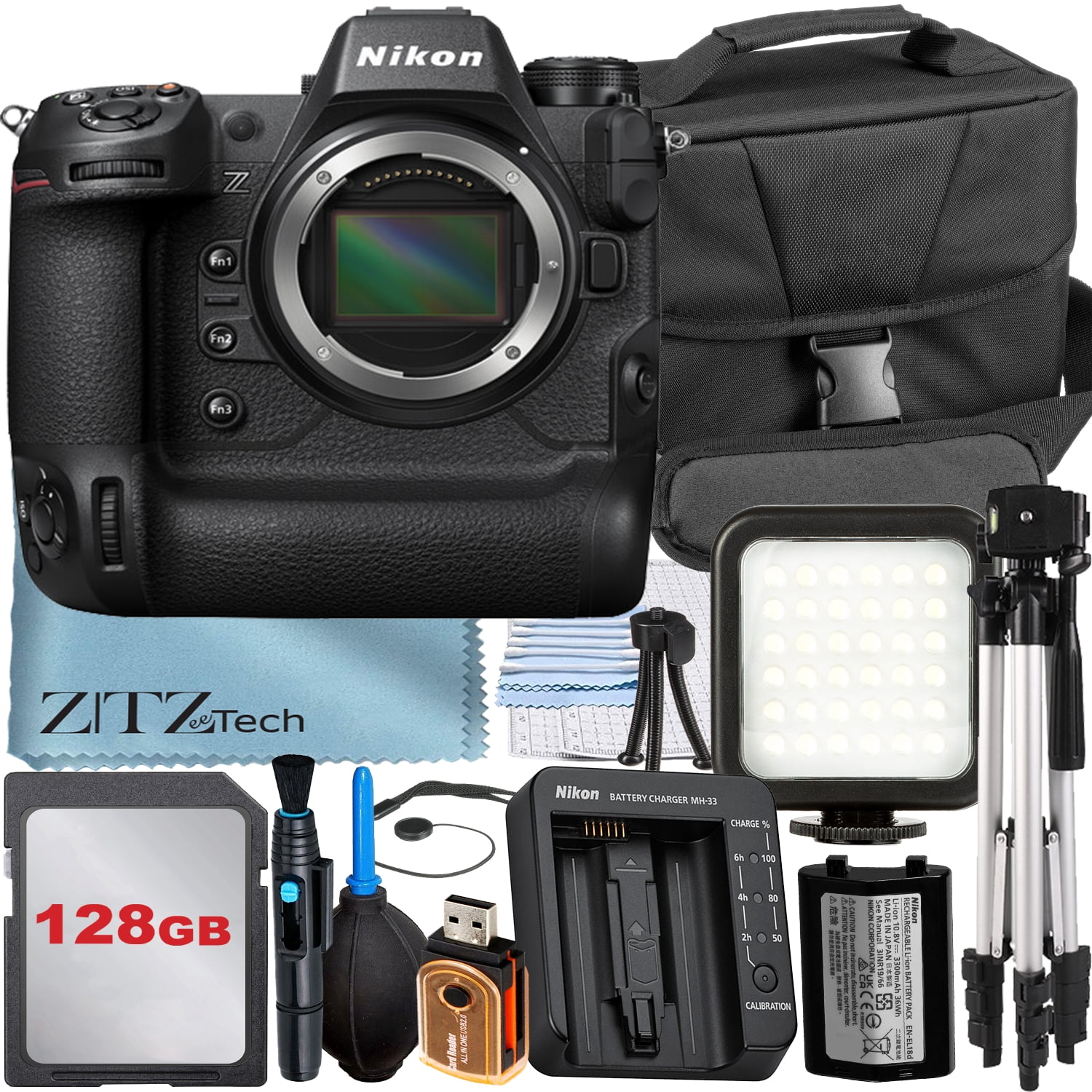 Nikon Z9 Mirrorless Camera (Body Only) with 2 Pack 128GB Memory