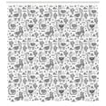thumbnail image 3 of Ambesonne Llama Shower Curtain, Doodle Alpaca Design, 69"Wx84"L, White Charcoal Grey, 3 of 3