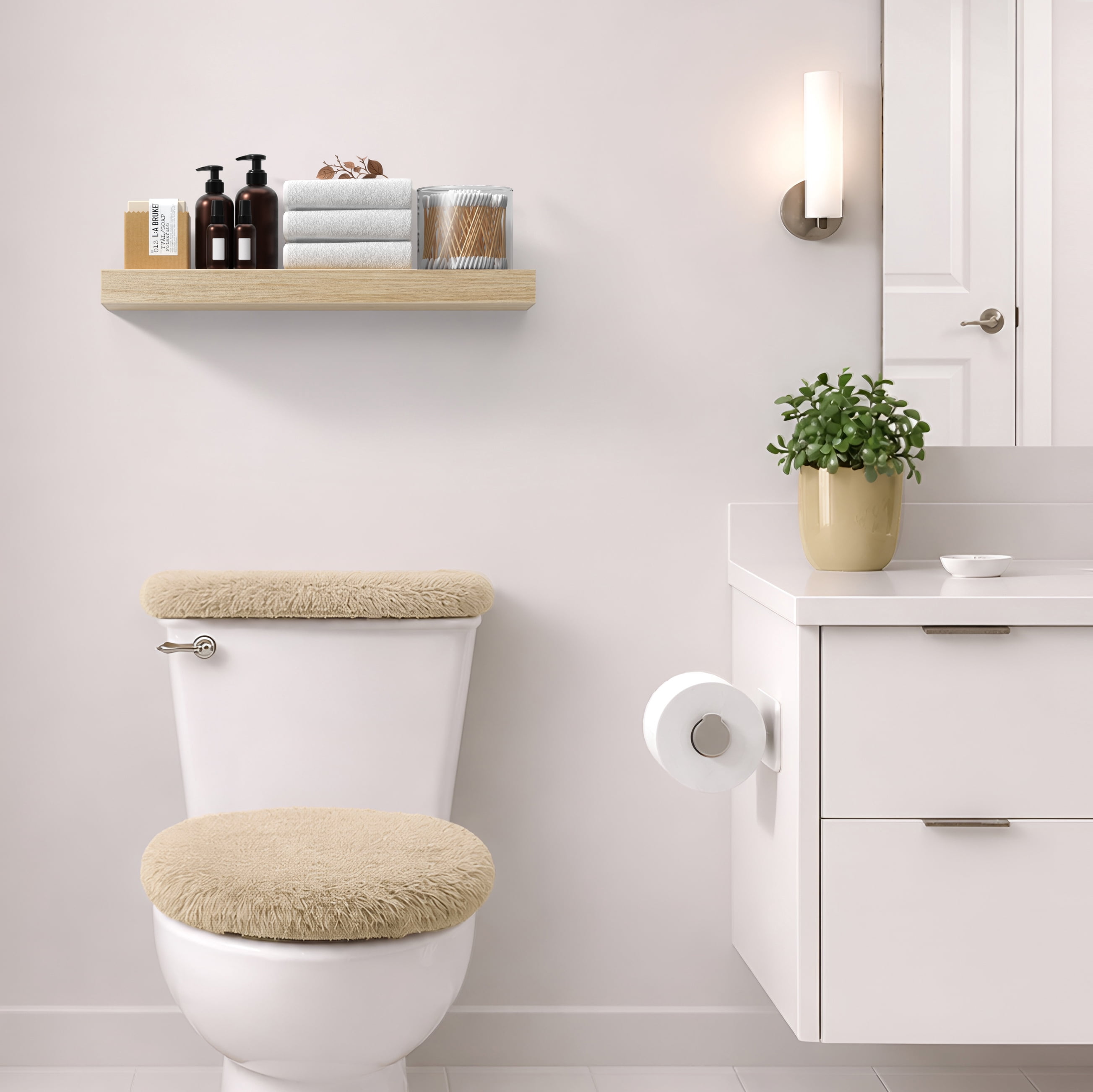 Sorbus 24" Floating Wall Shelf, Maplewood, Invisible Brackets, Bathroom, Bedroom & Home Decor