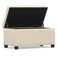 thumbnail image 4 of Amelia 34" W Rectangle Storage Ottoman Bench in Satin Cream Faux Leather, 4 of 14