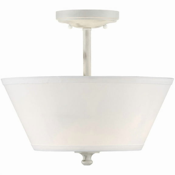 Newport Collection - 2 Light - Semi-Flush - 13.5"W - 12.25"H - Coastal Weathered White Finish
