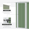 thumbnail image 4 of Outsunny 5 x 3 ft. Garden Metal Storage Shed with Lockable Door, Lawn Green, 4 of 9