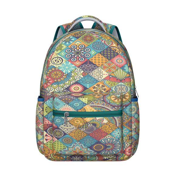 Abstract Geometric Vintage Backpack - Ergonomic Support for Daily Commute