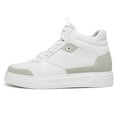 thumbnail image 2 of CMR CHAMARIPA Men's Shoes With Higher Heels | White Leather High-Top Sneakers 8CM / 3.15 Inches, 2 of 9