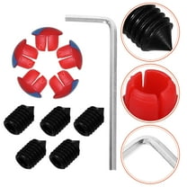 WHAMVOX 5pcs Kitchen Sink Hole Cover Faucet Hole Cover Red and Blue Tap Hole Plate Stopper Blanking Plug with 5 Screws and Wrench