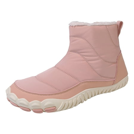 

Ediodpoh Fashion Winter Men Women Couple Snow Boots Thick Soled Non Upper on High Top Warm And Comfortable Men s Boots Pink 6.5