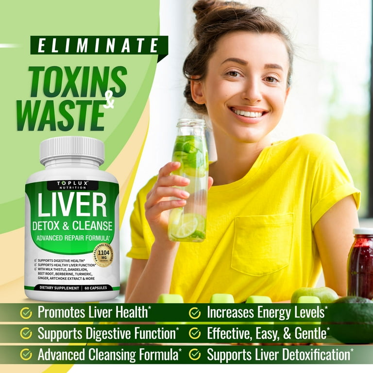 Toplux Liver Detox Cleanse Supplement Supports Liver Body