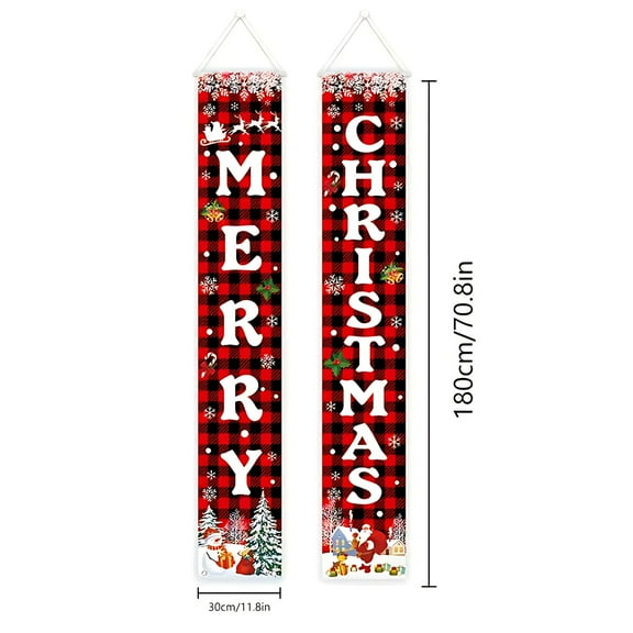 Christmas Porch Sign Merry Christmas Welcome Porch Signs for Front Door Xmas Vertical Standing Signs Hanging Sign Decor for Xmas Garden Home Front Door Yard Farmhouse Decor