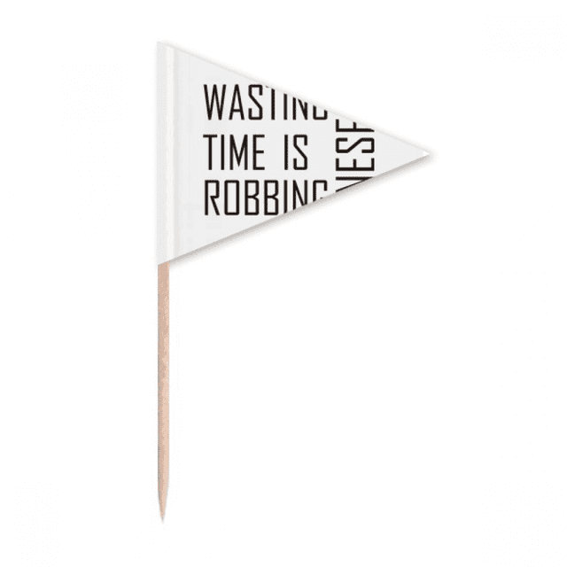 Citation "Gaspiller le Temps C'est la Coiffe" Auto-Cure-Dent Triangle Toppers de Cupcake Drapeau