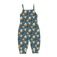 thumbnail image 2 of naisibaby Toddler Kids Girls Summer Cute Sleeveless Romper, Baby Flower Printed Suspenders Jumpsuit Navy 1T, 2 of 8