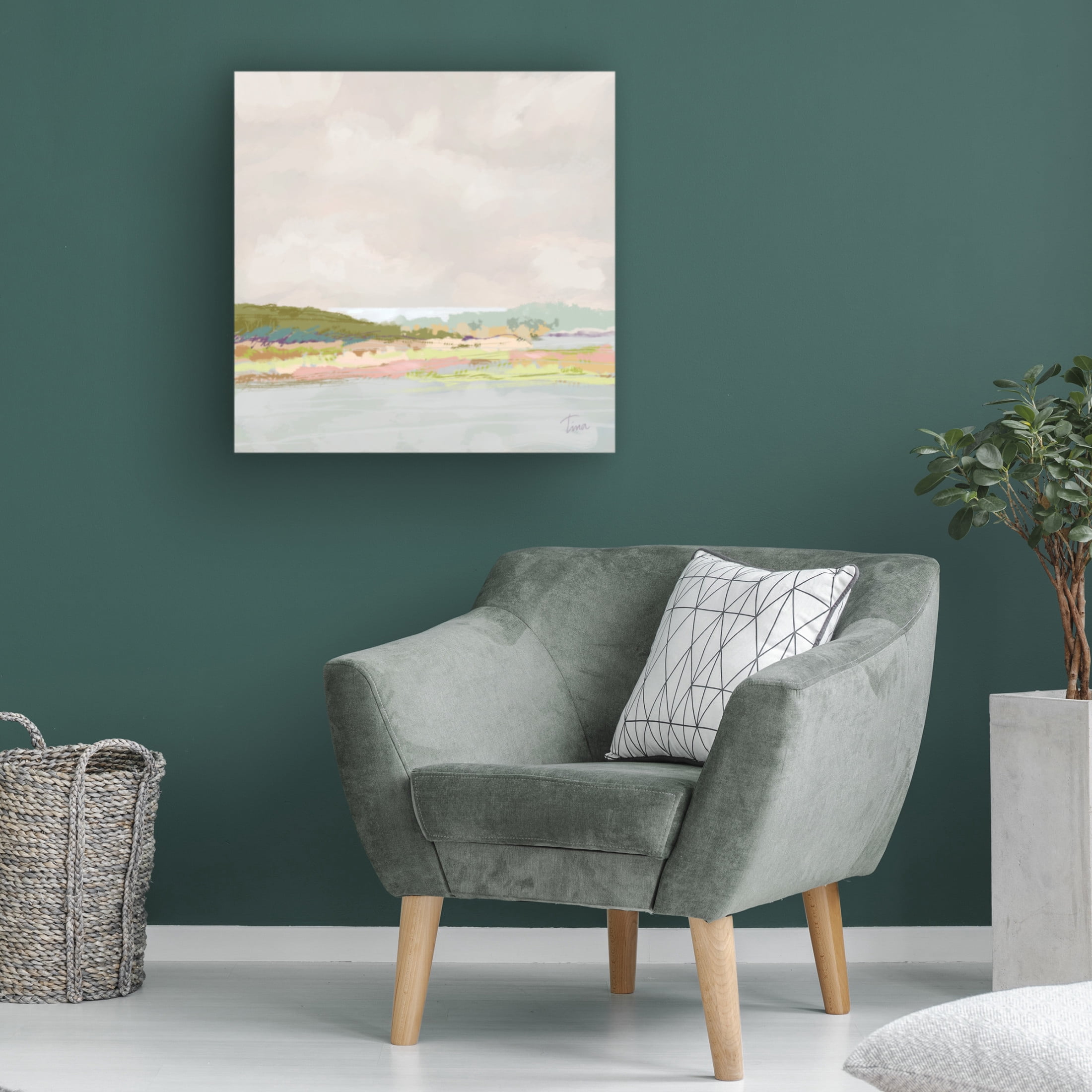 Canvas Wall Art - Tina Finn 'Foggy Morning Estuary' Wall Art for Living Room, Bedroom, or Office Décor by Trademark Fine Art - 24 x 24 Inches