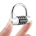thumbnail image 4 of 4 Dial Digit Code Combination Padlock Travel Suitcase Gym Locker Security Password Lock Silver, 4 of 8