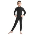 thumbnail image 3 of Yartina Kids Girls Long Sleeves Ballet Dancewear Unitard Full Body Gymnastics Leotard Black L, 3 of 7