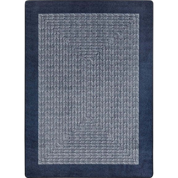 Joy Carpets Kid Essentials Like Home 5'4" x 7'8" Area Rug in Color Navy