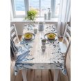 thumbnail image 3 of Blue Coastal Starfish Rectangle Tablecloth, Beach Nautical Shell Eucalyptus Vintage Waterproof & StainResistant Tablecloth, Washable Oil-proof Table Cover for Dining/Party/Wedding/Buffet 60x84 In, 3 of 9