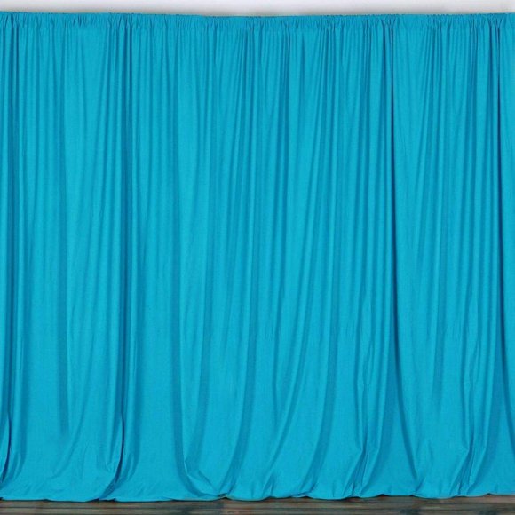 Nouvelles Créations Tissu et Mousse 10 Pieds de Large par 10 Pieds de Haut Panneau de Rideau en Polyester pour Toile de Fond - (Turquoise)