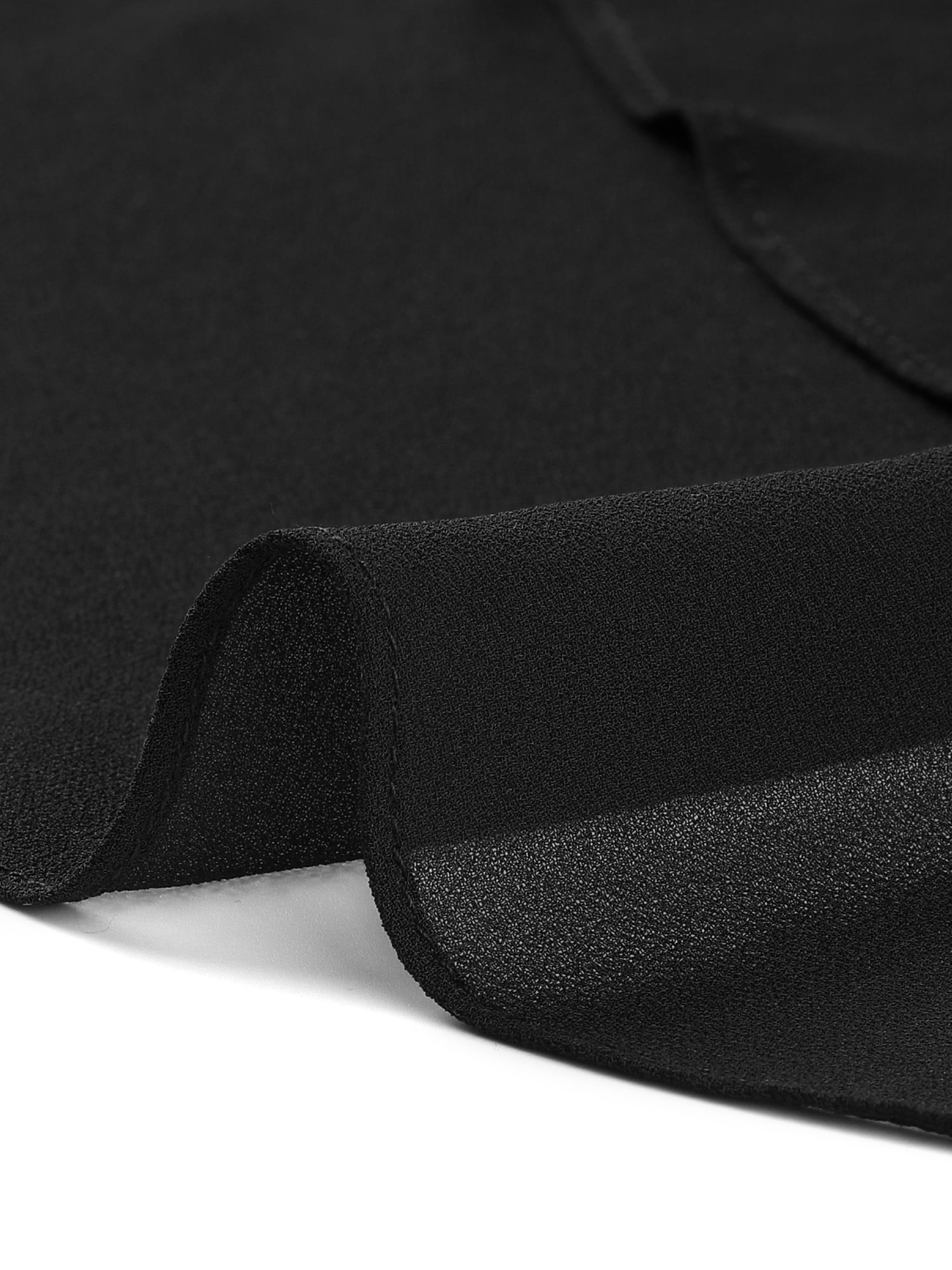 DARING DIVA Women's 3/4 Sleeve High Low Hem Scoop Neck Chiffon Blouses M Black