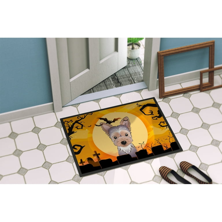 Caroline's Treasures BB1790JMAT Halloween Yorkie Puppy Door Mat