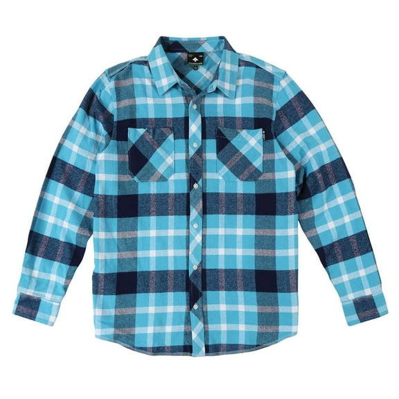 Lrg Overcome Long Sleeve Flannel Shirt Air Blue