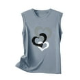 thumbnail image 5 of Timegard Camisoles pour Femmes Col Rond Imprimé Cœur Sans Manches Confortables Décontractées Amples Chemises Hauts Blouse, 5 of 5