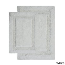 Saffron Fabs  Cotton Regency Bath Rug (Set of 2) White 34 x 21 & 36 x 24