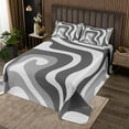 thumbnail image 2 of Erosebridal Stripes Lines Coverlet Set King,Abstract Geometric Bedding Set,Gradient Ombre Bedspread Sets King Size,Microfiber Geometry Bedroom Decorative,3 Pieces, 2 of 5