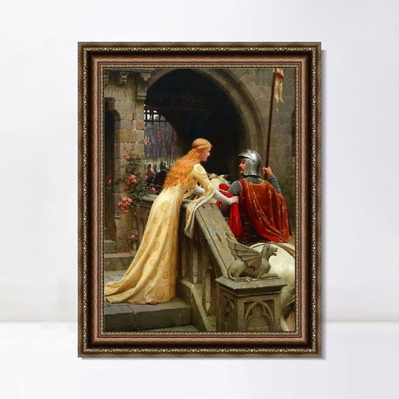 INVIN ART Framed Canvas Print Godspeed by Edmund Blair Leighton Vintage Wall Art Living Room,24"x32"