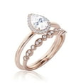 thumbnail image 3 of Beautiful Art Deco 1.75 Carat Pear Cut Affordable Diamond Moissanite Engagement Ring, Classic Wedding Ring, One Matching Band in 10k Solid Rose Gold,Promise Ring, Anniversery Ring, Bridal Set, 3 of 3