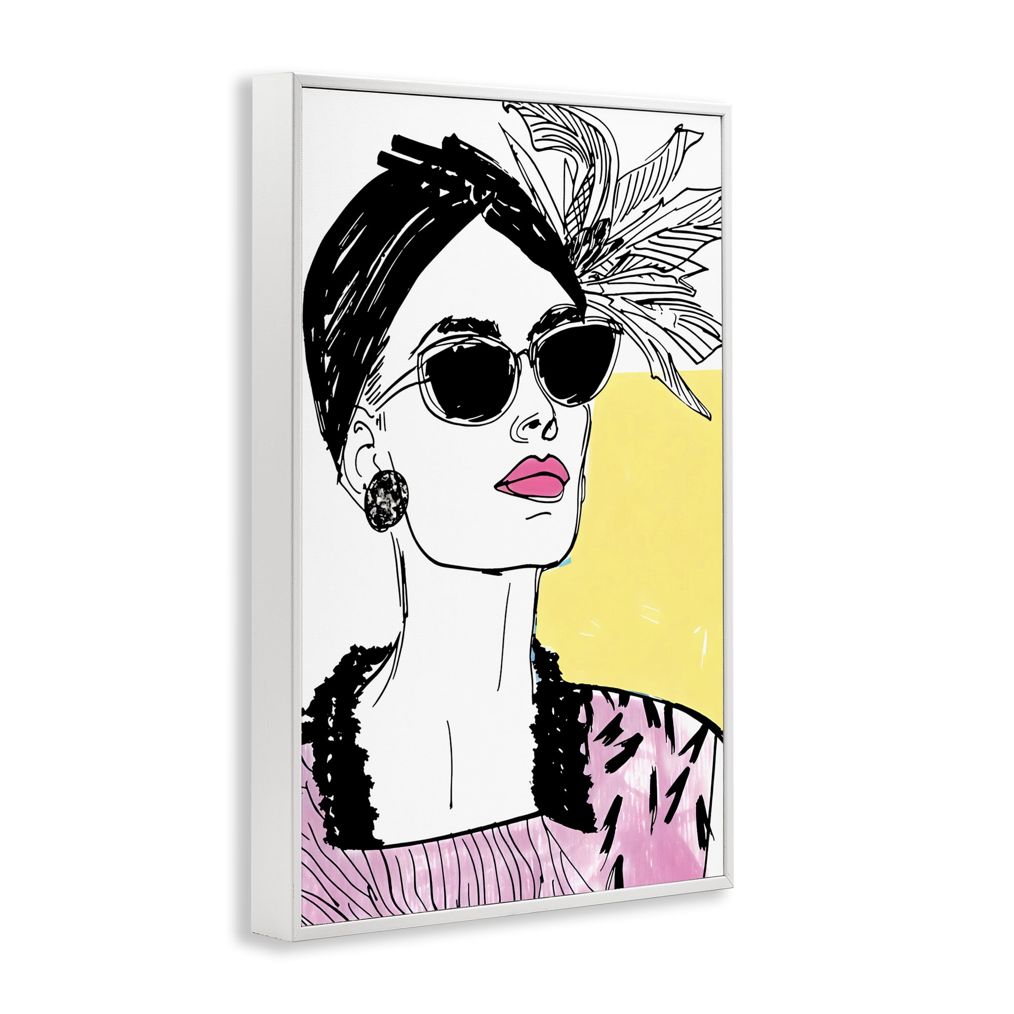 Stupell Industries The Rebel Muse Portrait White Framed Giclee Art, design by Andrea Haase