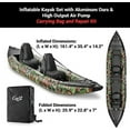 thumbnail image 6 of SereneLife 2 Person Inflatable Kayak Double Kayak W/ Aluminum Paddles, Repair Kit Lightweight, Camo, 6 of 7