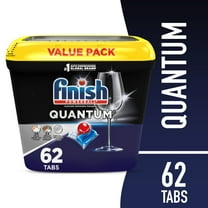 Finish Quantum Dishwasher Pods, No Pre-Rinse Dishwasher Detergent Soap Tabs, 62 Count