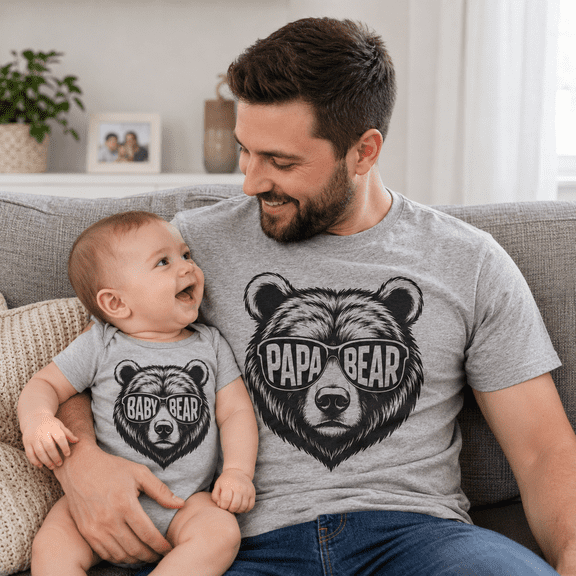 Papa Bear Shirt, Baby Bear Matching Shirt, Daddy And Me Outfit, Father Son Matching Shirts, First Fathers Day Gift, New Dad Gift
