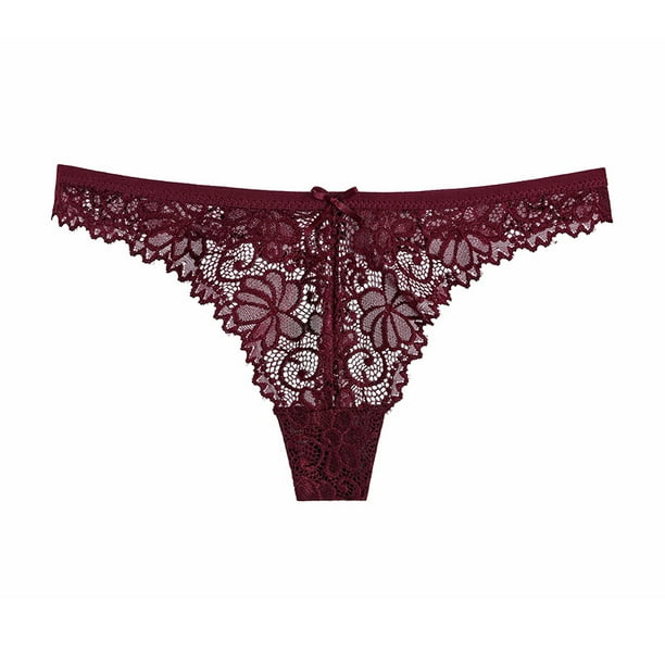 Tanga de mujer seductora transparente hueca, sexy, de encaje, de cintura baja, pantalones de algodón para mujer, ropa interior para mujer