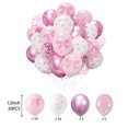 thumbnail image 3 of Juego de 10 o 30 globos de látex con lazo rosa y blanco de 12 pulgadas, con confeti rosa y dorado, para bodas, compromisos, cumpleaños, baby showers y fiestas., 3 of 5
